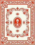 Red Skeleton Floral Pattern Rug