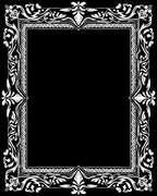 Ornate White Flowery Border Design Rug