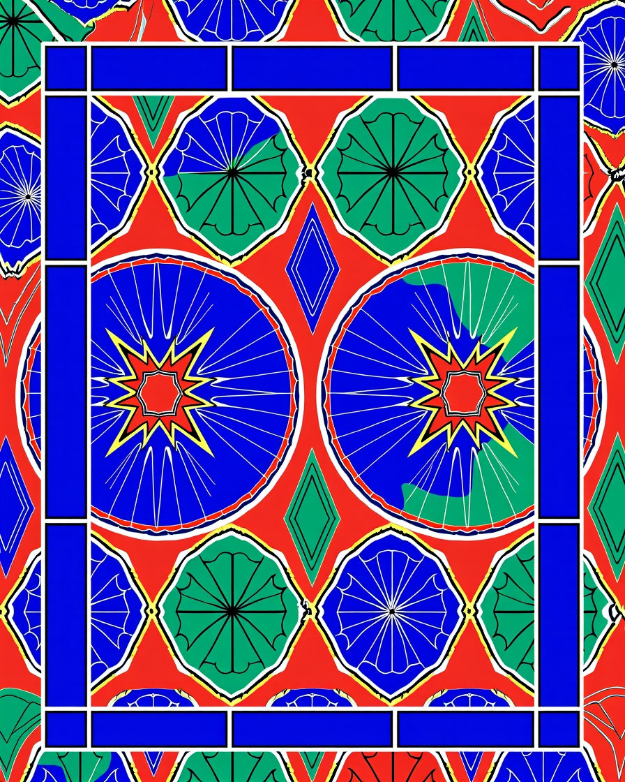 Bold Geometric Mandala Pattern Rug