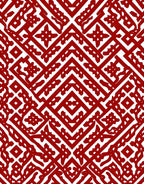 Abstract Red White Geometric Pattern Rug