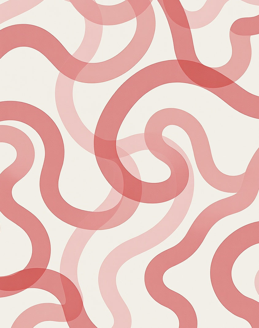 Coral Pink Swirl Abstract Pattern Rug