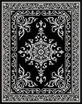 Classic White Ornate Floral Square Design Rug