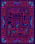 Bold Maze Pattern Geometric Design Rug
