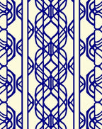 Blue Interlocking Vine Geometric Pattern Rug