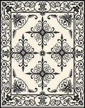 Classic Floral Scrollwork Detailed Pattern Rug