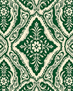 Ornate Floral Damask Inspired Design Rug