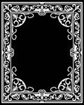 Ornamental Floral Scrollwork Frame Design Rug