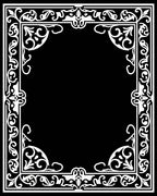 Ornamental Floral Scrollwork Frame Design Rug