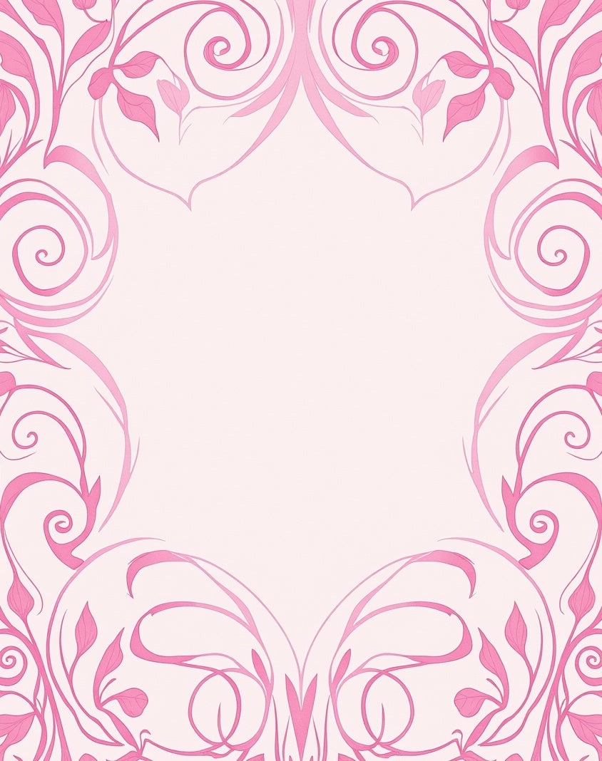 Pink Floral Swirls Design Rug