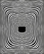 Abstract Black White Tunnel Rug