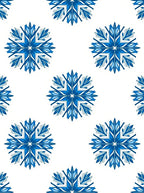Vibrant Blue Snowflake Mandala Rug