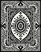 Intricate Monochrome Tribal Mandala Rug