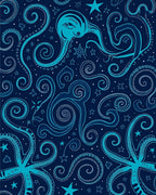 Celestial Octopus Swirls Pattern Rug