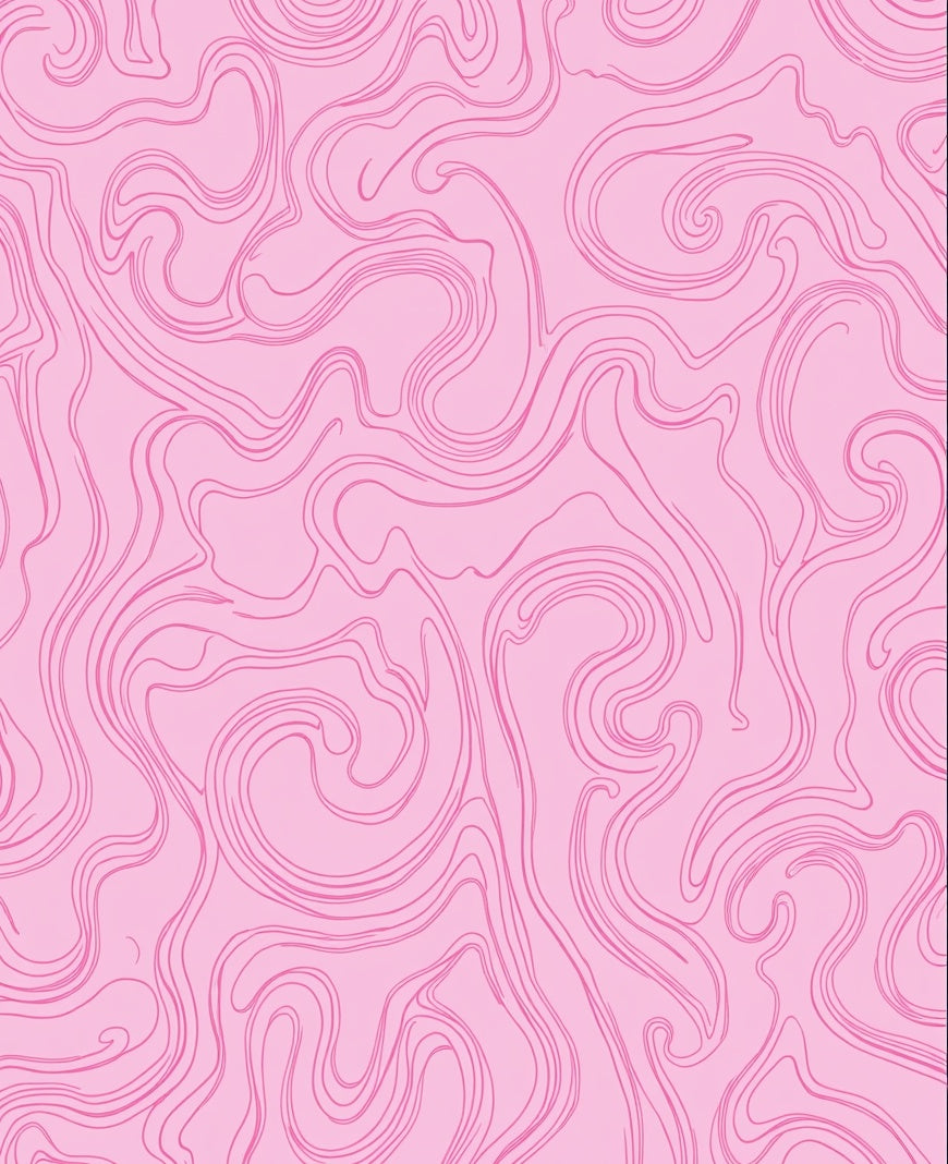 Pink Swirl Abstract Lines Design Rug
