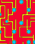 Red Yellow 8-Sided Blue Geometric Pattern Rug
