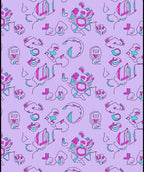Abstract Cybernetic Faces Pattern Rug