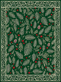 Festive Foliage Berry Pattern Rug