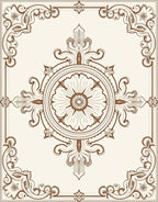 Ornate Floral Medallion Design Rug