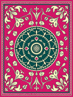 Vibrant Pink Floral Medallion Design Rug