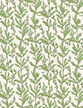 Elegant Green Leaf Vine Pattern Rug