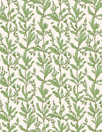 Elegant Green Leaf Vine Pattern Rug