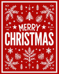 Festive Red Christmas Tree Snowflake Design Rug