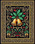 Ornate Bells and Holly Pattern Design Rug