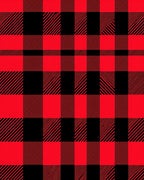 Red Black Plaid Pattern Rug