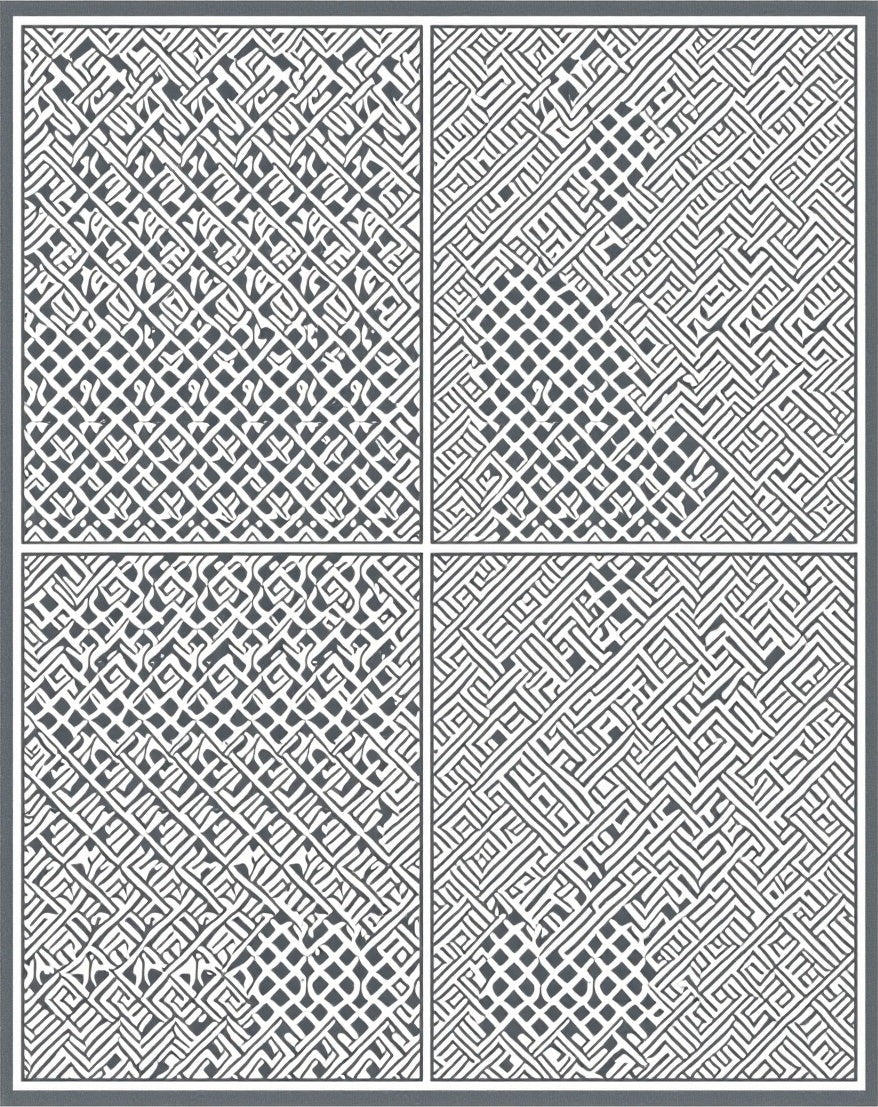 Intricate Maze Geometric Pattern Rug
