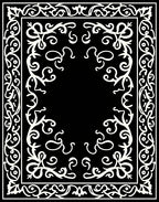Ornate Scroll Border Pattern Design Rug