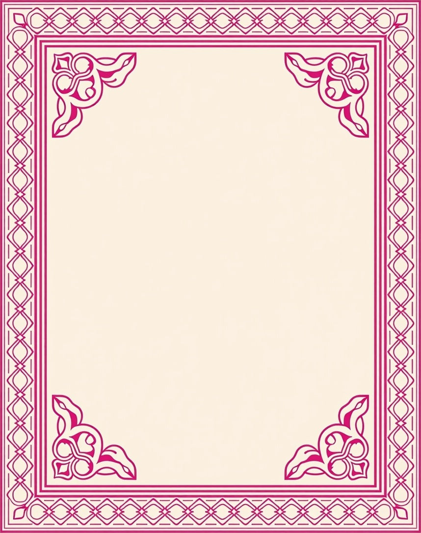 Crimson Floral Elegant Frame Design Rug