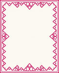 Geometric Red Border Pattern Rug