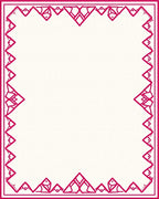 Geometric Red Border Pattern Rug