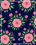 Pink Floral Garden Pattern Rug