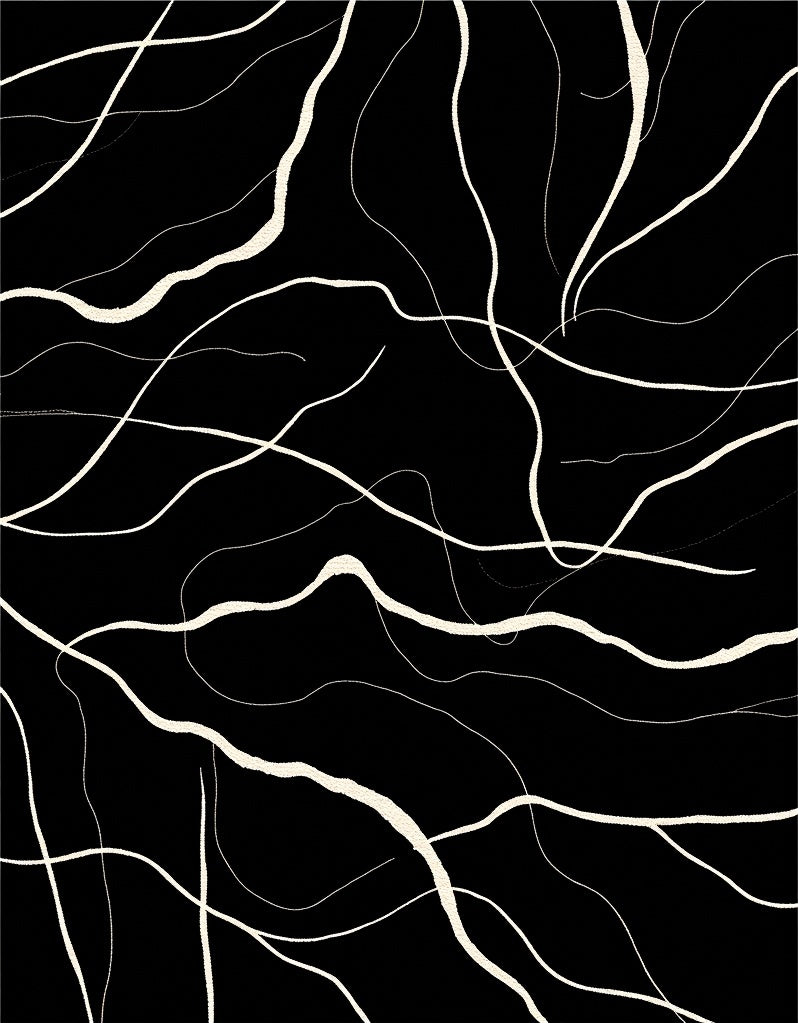 Minimalist Off-White Abstract Lines Rug