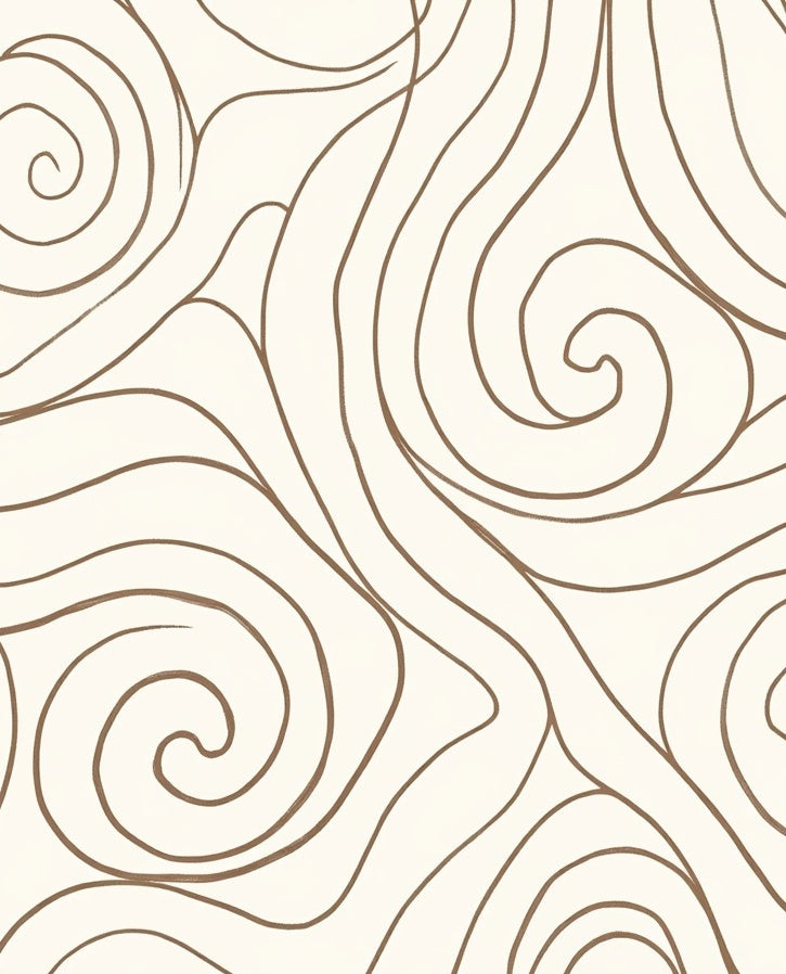 Brown Swirl Abstract Design Rug