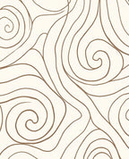 Brown Swirl Abstract Design Rug