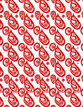 Bold Red Abstract Organic Design Rug
