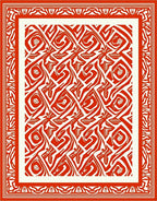 Bold Red Abstract Patterned Rug
