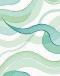 Aqua Green Watercolor Waves Design Rug