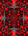 Red Black Bold Symmetric Pattern Rug