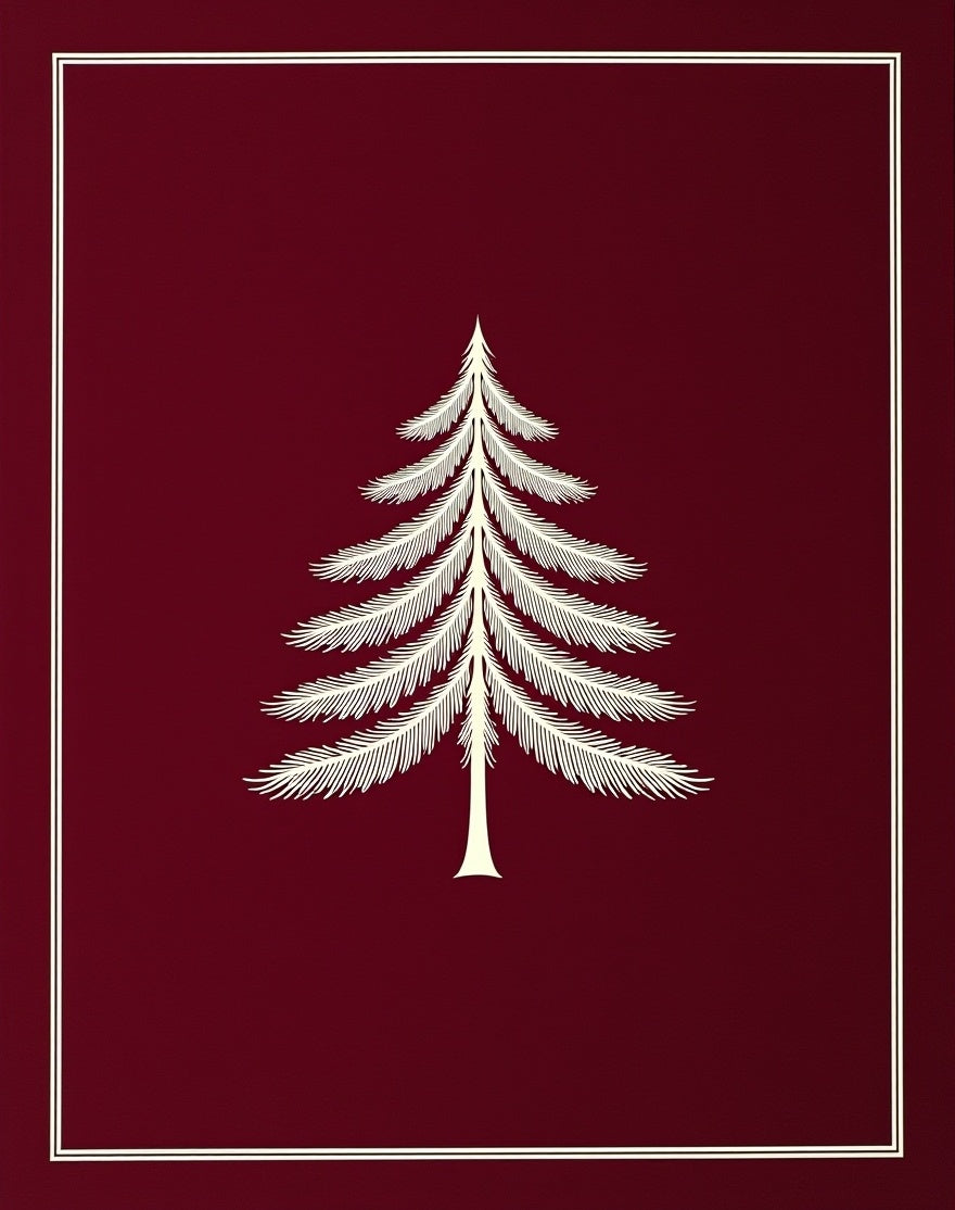 Classic Fir Tree Silhouette Design Rug