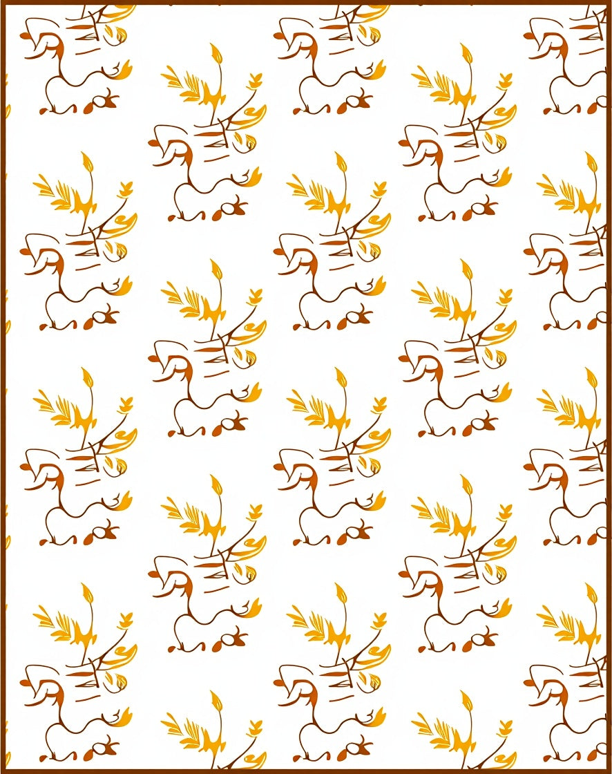Abstract Floral Animal Pattern Rug