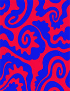 Abstract Swirl Red Blue Pattern Rug