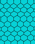 Hexagonal Black Teal Pattern Rug