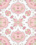 Delicate Pink Floral Medallion Design Rug