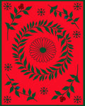 Red Festive Floral Snowflakes Design Rug