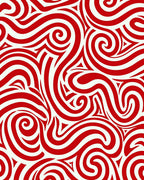 Bold Red Swirls Pattern Design Rug