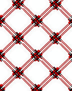 Bold Red Black Diamond Pattern Rug