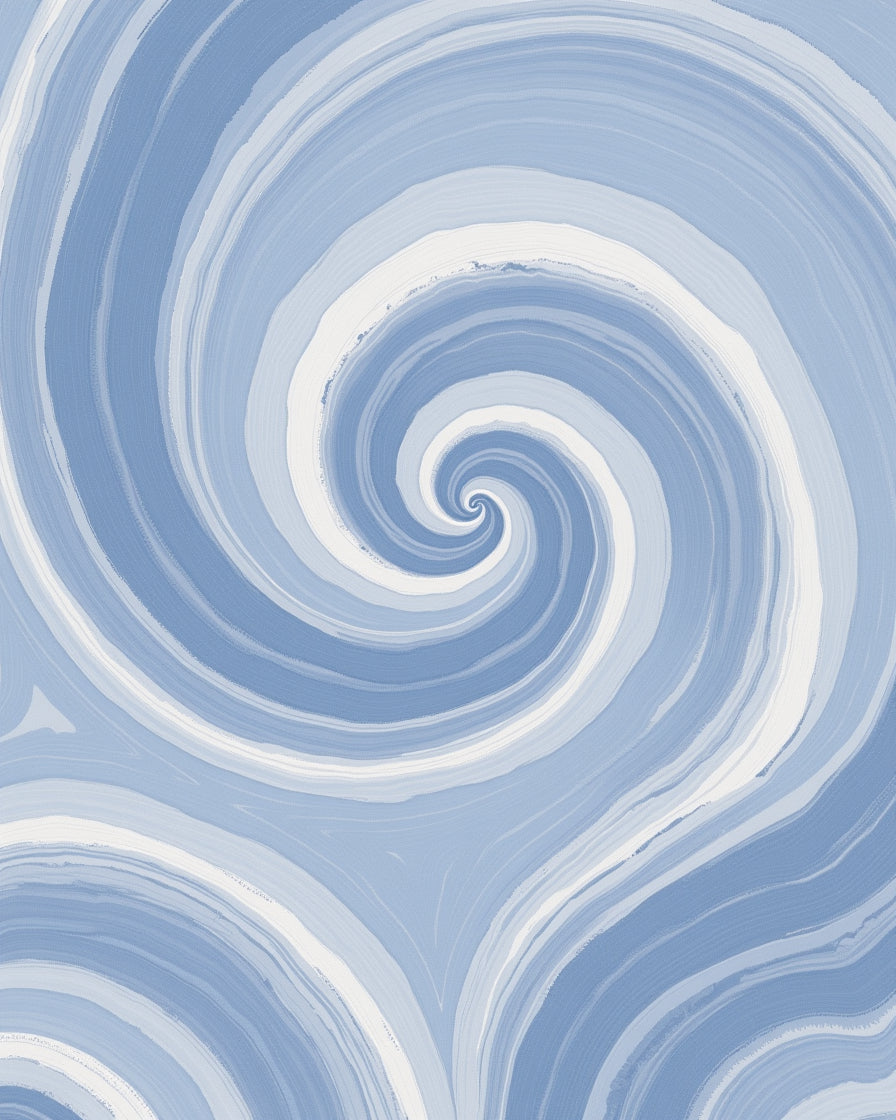 Hypnotic Blue Swirling Spirals Rug